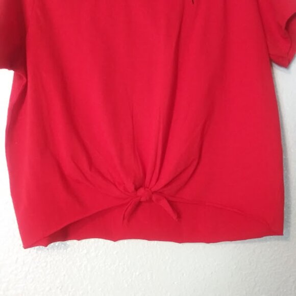 Vibe N' women's size L red and black Como La Flor embroidered top - Picture 3 of 12